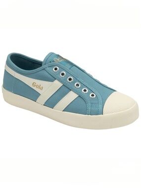 Gola Vegan Classics Women's Coaster Slip Teal Slip-On Canvas Sneakers Size 10